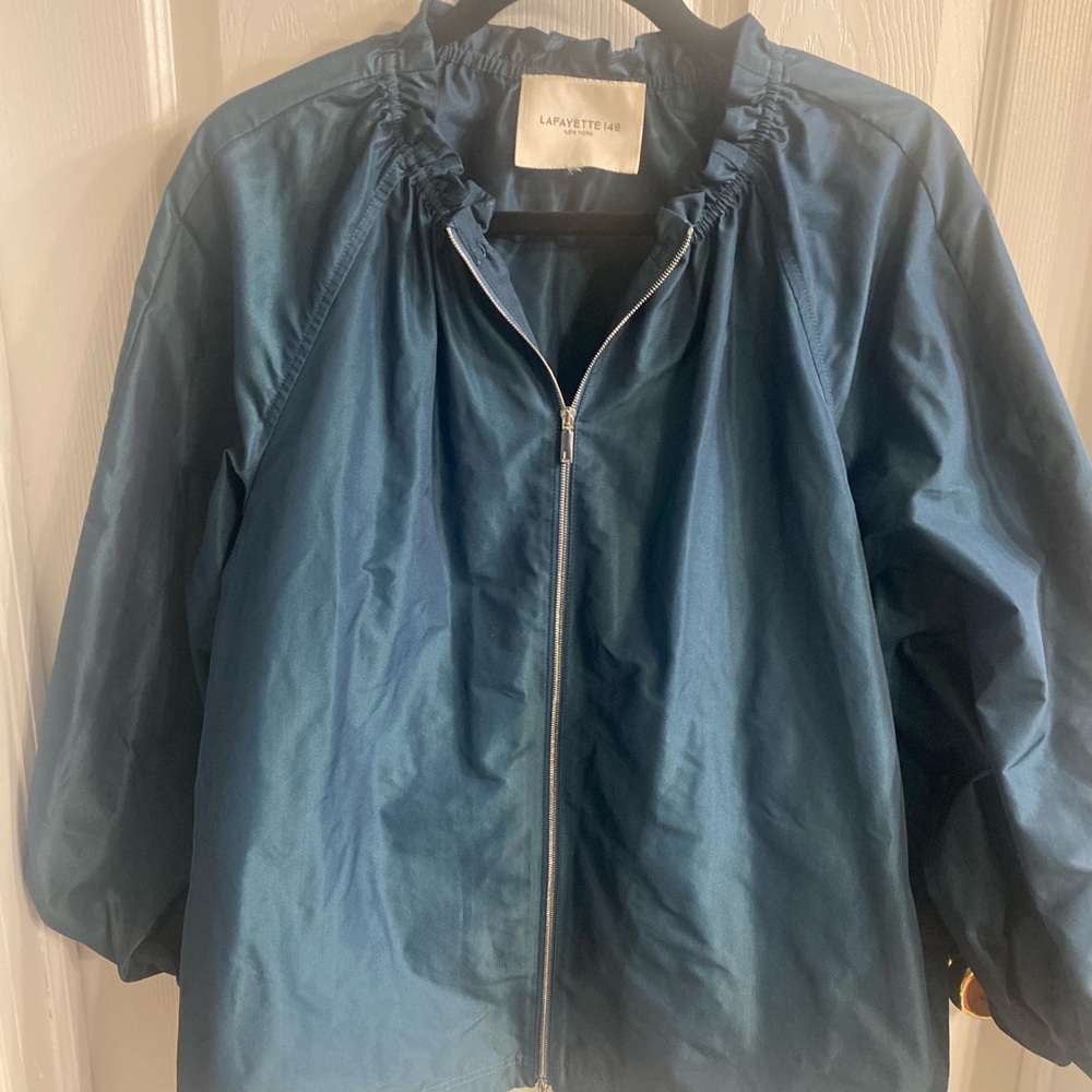 Lafayette 148 New York Deep Teal Zip Jacket